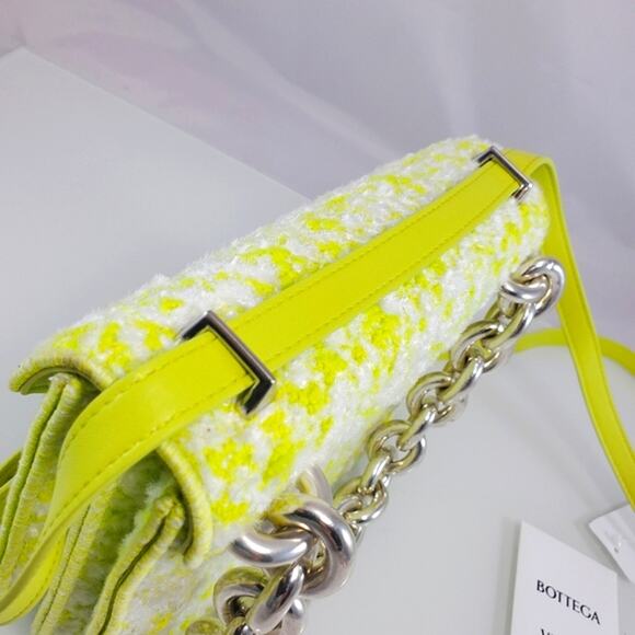 NWT$3,600 Bottega Veneta Signature Boucle Mount Chain Shoulder Seagrass Bag - Picture 9 of 16